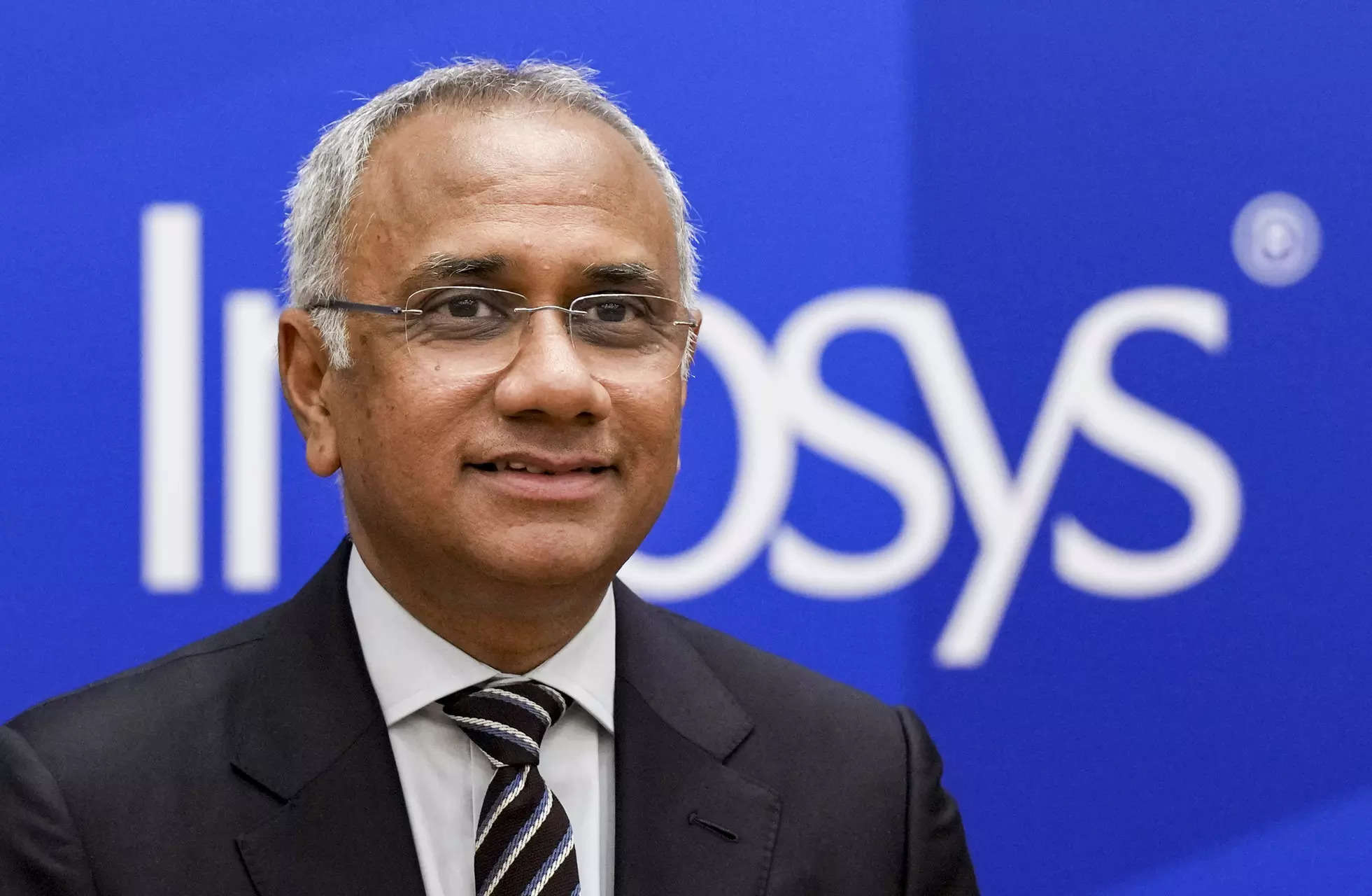 Infosys CEO and MD Salil Parekh during the announcement of Quarter